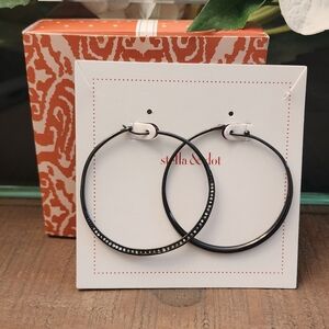 Stella & Dot Heiress Hoops - Hematite
